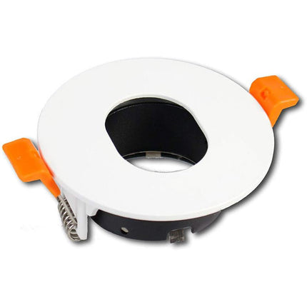 Portafaretto moderno bianco segnapasso incasso per faretto a goccia bianco per illuminazione ovale da parete 88 mm - enzoled