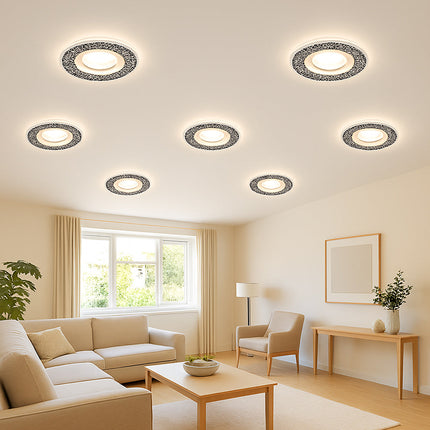Incasso porta faretto orientabile tondo decorato con brillantini