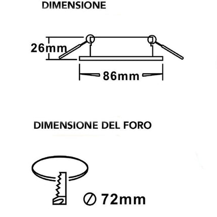 Incasso porta faretto orientabile tondo decorato con brillantini
