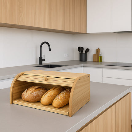 Portapane in legno chiusura scorrevole per pane cornetti biscotti enzoled