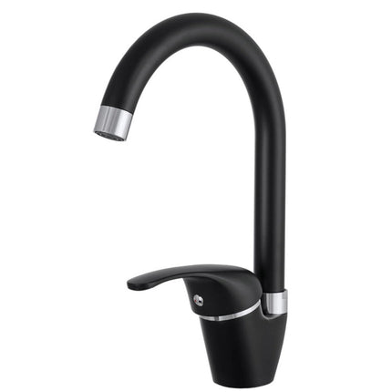 Rubinetto da cucina canna alta orientabile moderno nero opaco