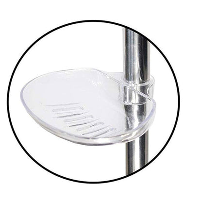 Saliscendi cromato per soffione doccia regolabile con porta sapone supporto con tasto orientabile scorrimento per regolare altezza 70 cm - enzoled