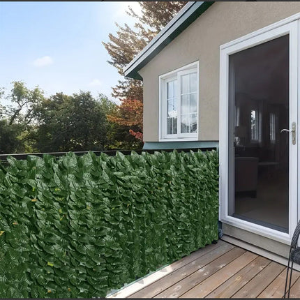 Siepe artificiale sintetica finta decorativa in pvc arella con foglie artificiali rete frangivista rotolo ombreggiante per balcone terrazzo 1x3 metri - enzoled