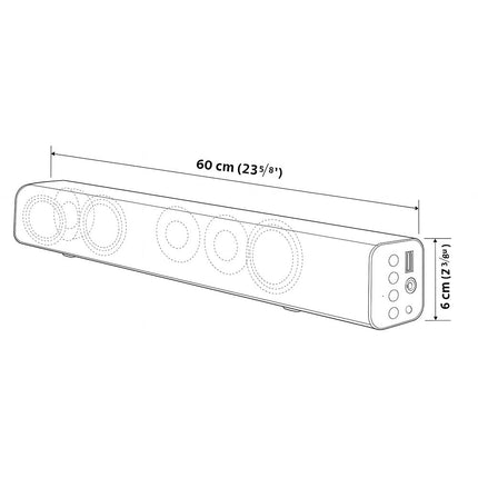 Soundbar ricaricabile 60W bluetooth con orologio radio telecomando