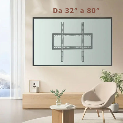 Staffa tv 32” - 80” supporto fisso attacchi vesa 200x200 600x500 mm