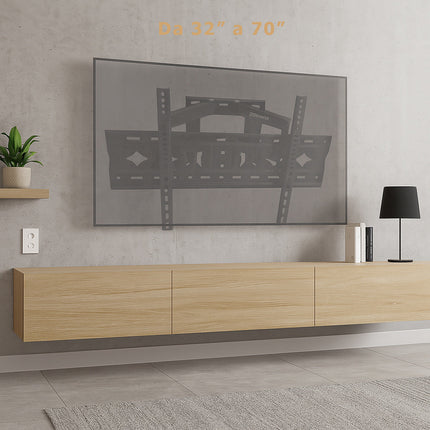 Staffa tv 32'-70” supporto estensibile attacchi vesa 100x100 600x400mm