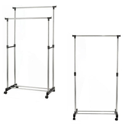 Stand appendiabiti altezza regolabile  con ruote singolo e doppio enzoled