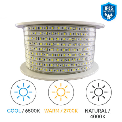 Striscia strip led 1MT interno esterno 12W 220v 6500k 4000k 3000k IP65 enzoled