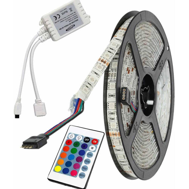 Striscia strip 300 led RGB 35W con telecomando e centralina IP55 enzoled