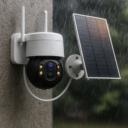 Telecamera WI-FI con pannello solare motorizzata 4 led a colori enzoled