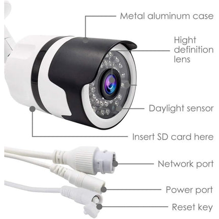 Telecamera per videosorveglianza wi fi 36 led infrarossi Ip camera con lente da 3.6 mm hd 1080P 3.0Mpx con App - enzoled
