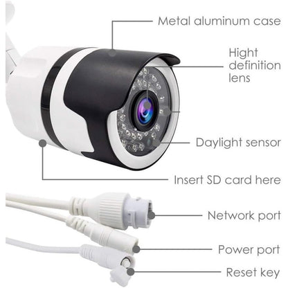 Telecamera per videosorveglianza wi fi 36 led infrarossi Ip camera con lente da 3.6 mm hd 1080P 3.0Mpx con App - enzoled