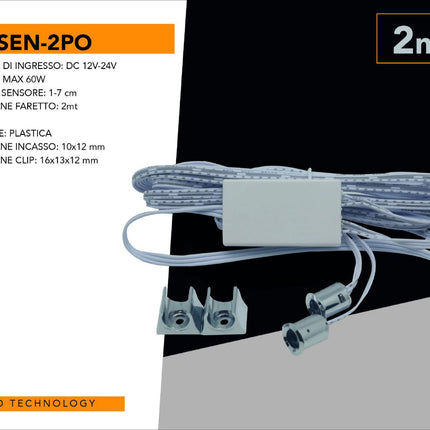 Kit doppio sensore interruttore per luci strip led per mobili armadi sensori di accensione 12/24v enzoled