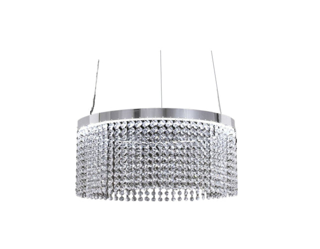 Lampadario da soffitto bianco 35W 8000K - Acciaio inox + cristallo, luce fredda cristallina enzoled
