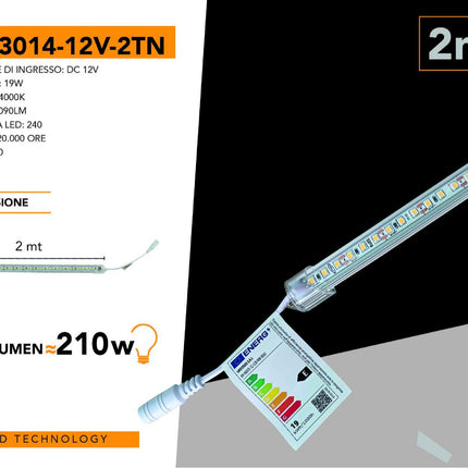 "Nastro LED 12V 19W 4000K 2m – Striscia LED in PVC per illuminazione interna enzoled