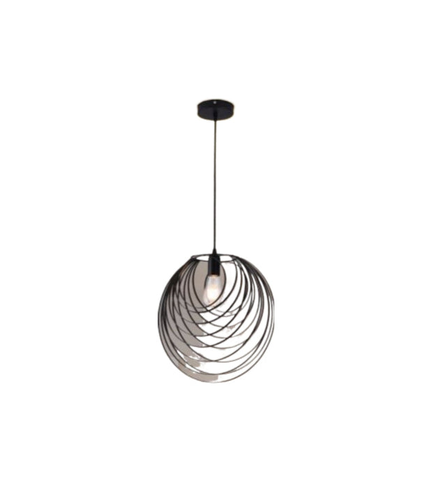 Lampadario da Soffitto E27 Nero, Design Industriale con Ferro e Cavo 0.5mm² - Perfetto per Ambienti Moderni enzoled
