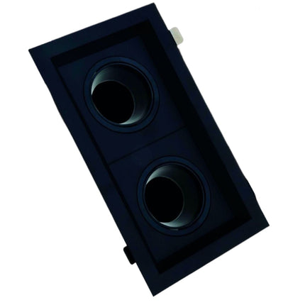 Supporto Portafaretto Recesso 2XGU10 Nero in Alluminio+Metallo+PC per Lampade LED enzoled