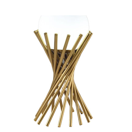 LAMPADA DA TAVOLO TUBOLARE IN BRONZO E SFERA IN VETRO ATTACCO PER LAMPADINA G9 enzoled