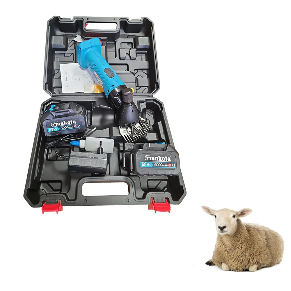 Tosapecore elettrica a doppia batteria da 68V tosatrice per pecore per lana a 6 velocità 13 denti - enzoled