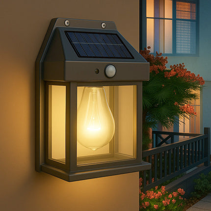 Applique pannello solare 1 watt sensore crepuscolare e movimento IP65