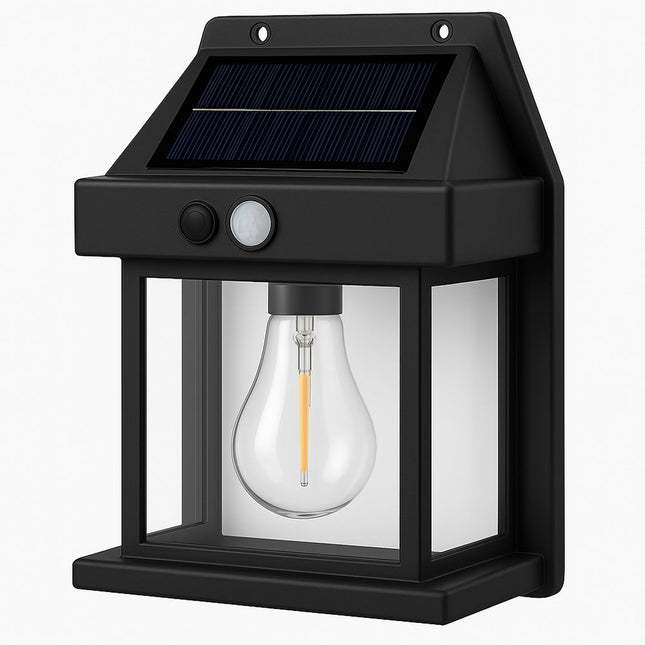 Applique pannello solare 1 watt sensore crepuscolare e movimento IP65