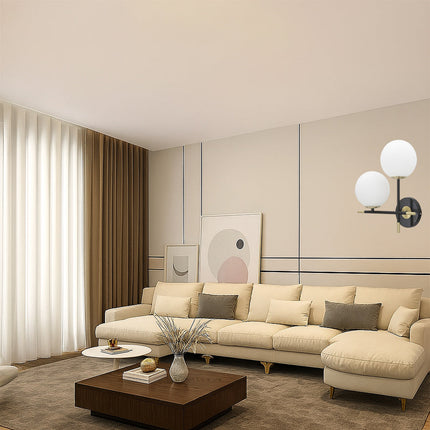 Applique da parete doppia sfera illuminazione decorativa 2 attacchi G9