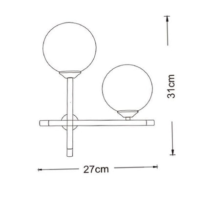 Applique da parete doppia sfera illuminazione decorativa 2 attacchi G9