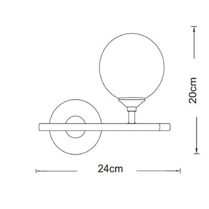 Applique da parete con 1 sfera illuminazione decorativa 1 attacco G9