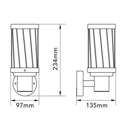 Applique da parete lanterna moderna ruggine attacco E27 IP54