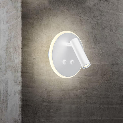 Applique orientabile da parete comodino doppia fonte luminosa 8 watt lampada da letto moderna luce calda 3000k - enzoled