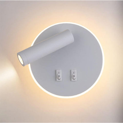 Applique orientabile da parete comodino doppia fonte luminosa 8 watt lampada da letto moderna luce calda 3000k - enzoled