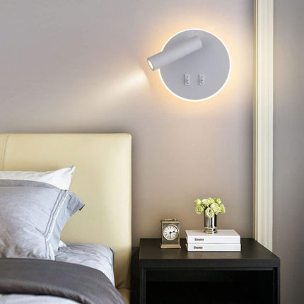 Applique orientabile da parete comodino doppia fonte luminosa 8 watt lampada da letto moderna luce calda 3000k - enzoled