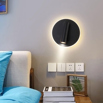 Applique orientabile da parete comodino doppia fonte luminosa 8 watt lampada da letto moderna luce calda 3000k - enzoled
