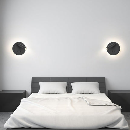 Applique orientabile da parete comodino doppia fonte luminosa 8 watt lampada da letto moderna luce calda 3000k - enzoled
