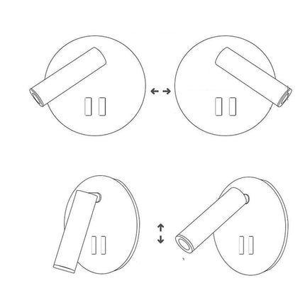 Applique orientabile da parete comodino doppia fonte luminosa 8 watt lampada da letto moderna luce calda 3000k - enzoled