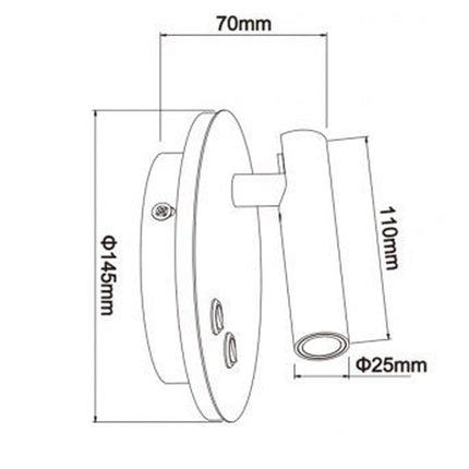 Applique orientabile da parete comodino doppia fonte luminosa 8 watt lampada da letto moderna luce calda 3000k - enzoled
