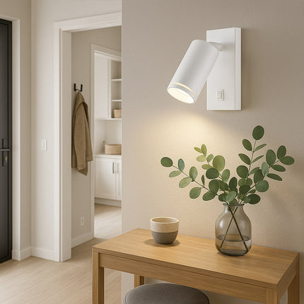 Applique da muro orientabile con interruttore ON/OFF attacco GU10 enzoled