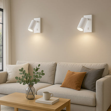 Applique da muro orientabile con interruttore ON/OFF attacco GU10 enzoled
