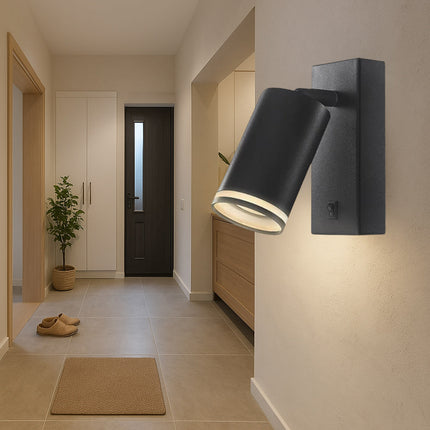 Applique da muro orientabile con interruttore ON/OFF attacco GU10 enzoled