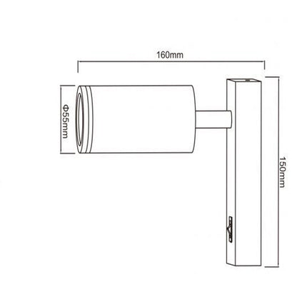 Applique da muro orientabile con interruttore ON/OFF attacco GU10 enzoled