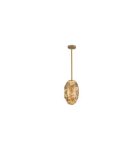 Lampada Soffitto 3000K Ambra in Vetro Placcato - Illuminazione Calda e Raffinata per Casa e Negozio enzoled