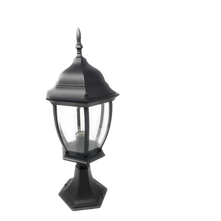 LAMPADA LANTERNA FARETTO DA TERRA APPLIQUE DA GIARDINO E27 DA ESTERNO IP45 NERO - enzoled