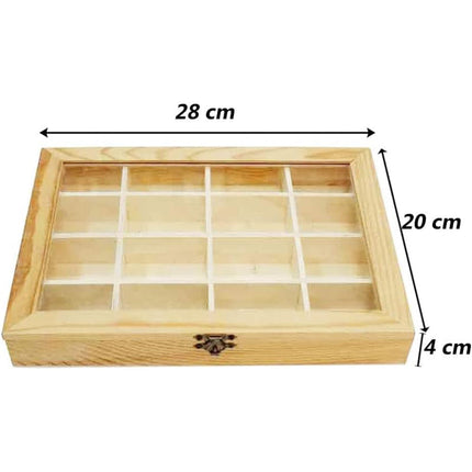 Bacheca in legno 16 posti con porta in vetro per pittura e decoupage enzoled