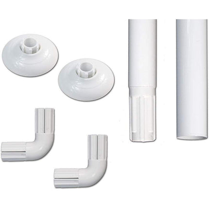 Bastone per tenda doccia universale regolabile lineare e angolare con tre aste 80 cm - enzoled
