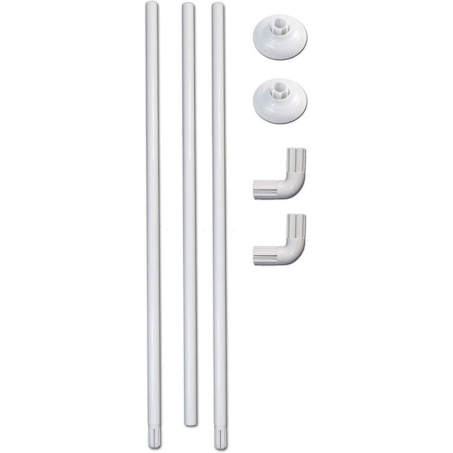 Bastone per tenda doccia universale regolabile lineare e angolare con tre aste 80 cm - enzoled