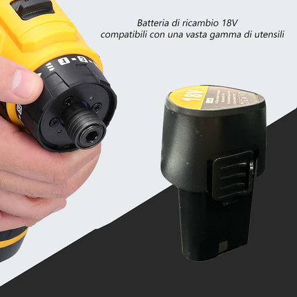 Batteria di ricambio a litio 18V per utensili elettrici batterie per trapano mini flex ricaricabile - enzoled