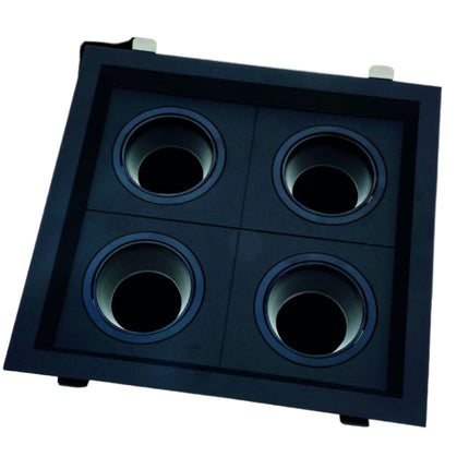 Supporto Portafaretto Recesso Nero 4XGU10 in Alluminio+Metallo+PC per Lampade LED enzoled