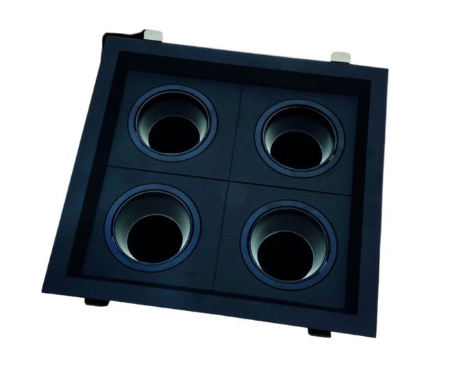 Supporto Portafaretto Recesso Nero 4XGU10 in Alluminio+Metallo+PC per Lampade LED enzoled