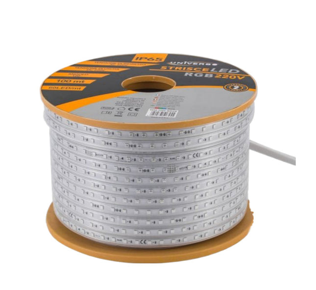 Strisce LED RGB alta tensione - 60 LED/m, PVC flessibile - Illuminazione multicolore decorativa enzoled