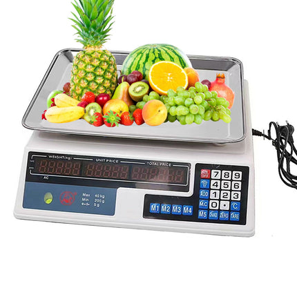 Bilancia digitale elettronica slim peso max 40 kg 6 display retroilluminati divisione 2 gr peso minimo 200 gr - enzoled